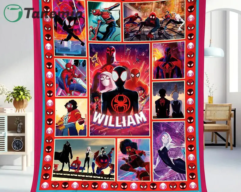 personalized spiderman across the spider verse 2023 fleece blanket spiderman throw blanket for couch sofa comic fan blanket quilt blanket 20230927120021914