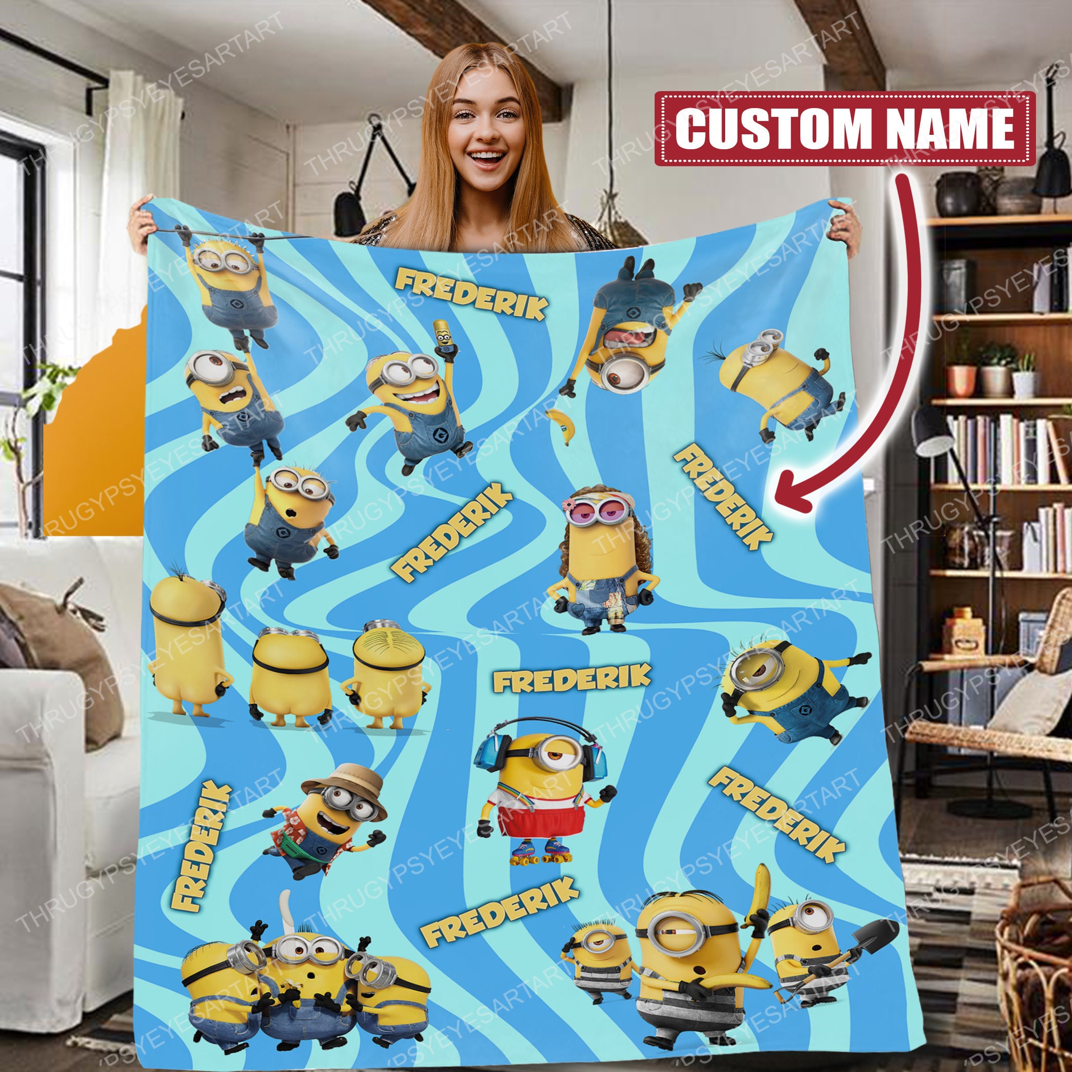 personalized the rise of gru minions blanket b8qub