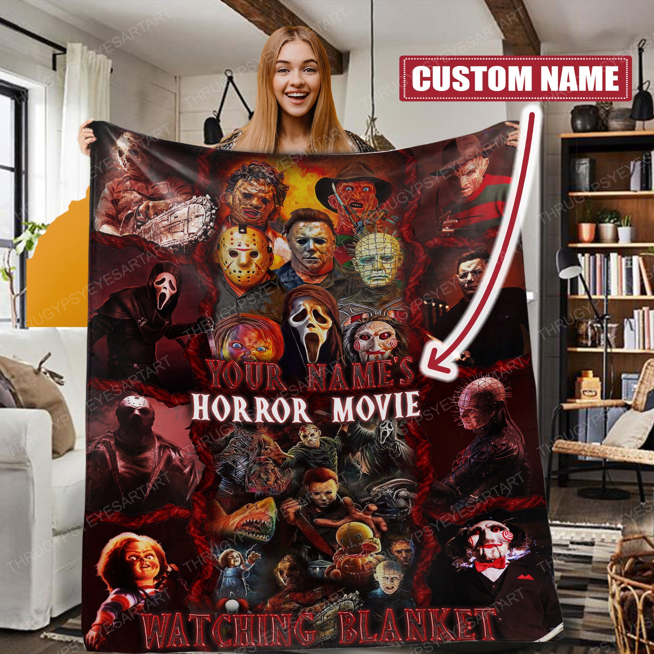 personalized this is my horror movie watching halloween blanket jocwu