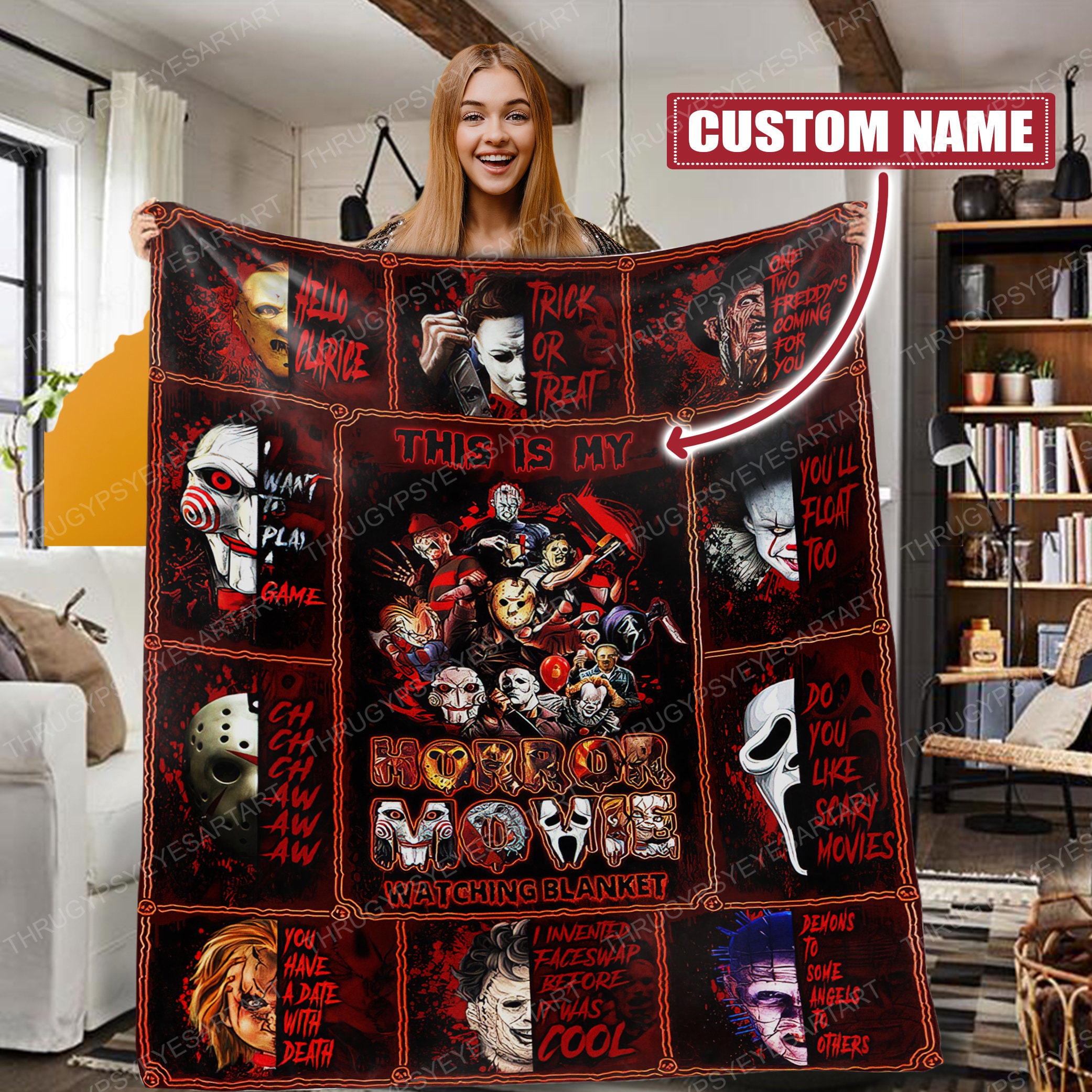 personalized this is my horror movie watching halloween blanket srxb7