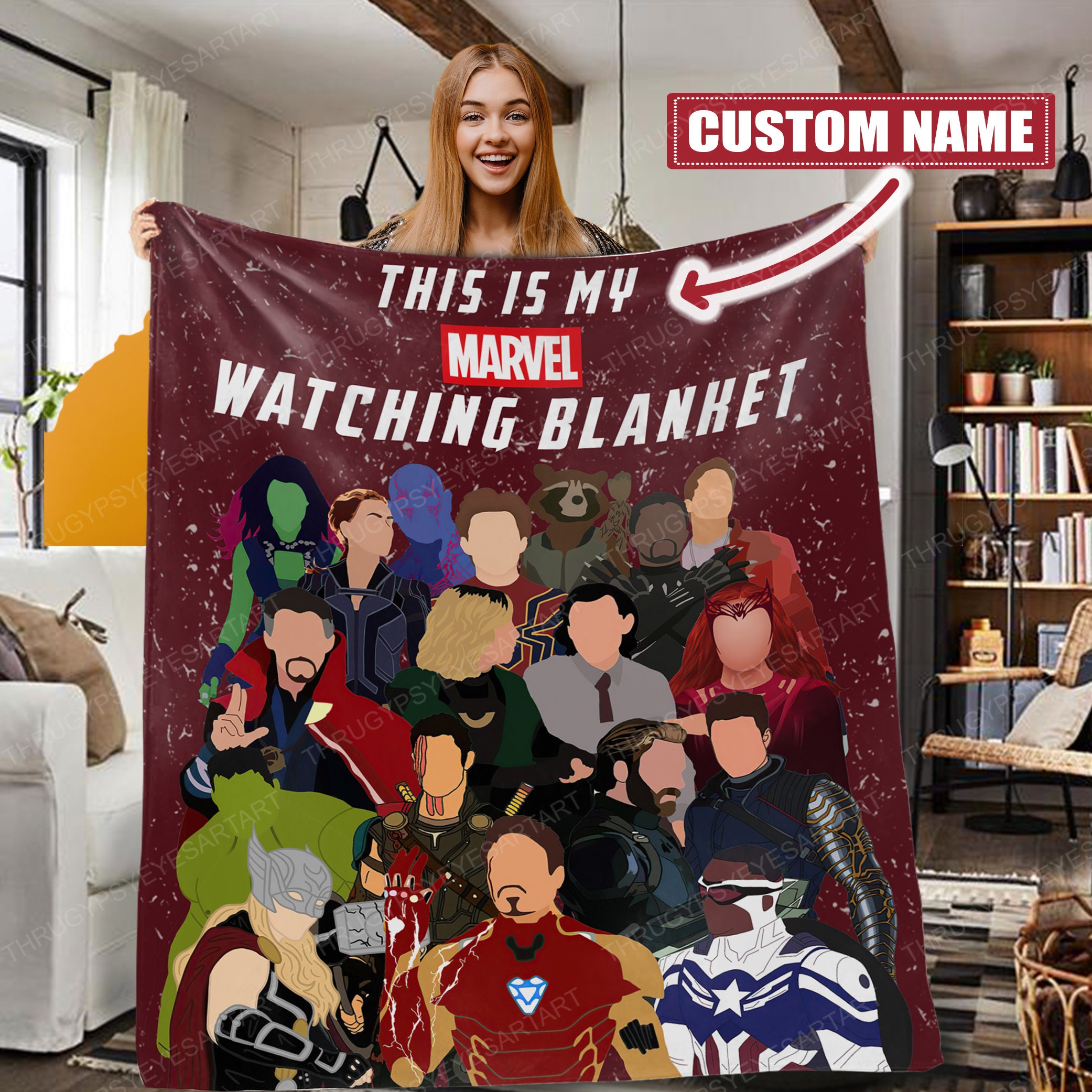 personalized this is my marvel watching super hero blanket xclah