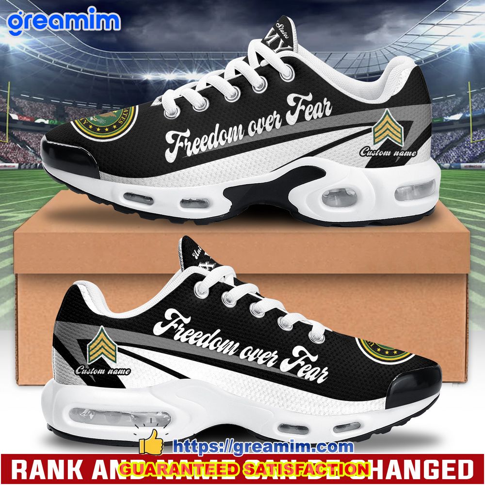 personalized u s army freedom over fear air max plus cushion shoes 1 JsctY