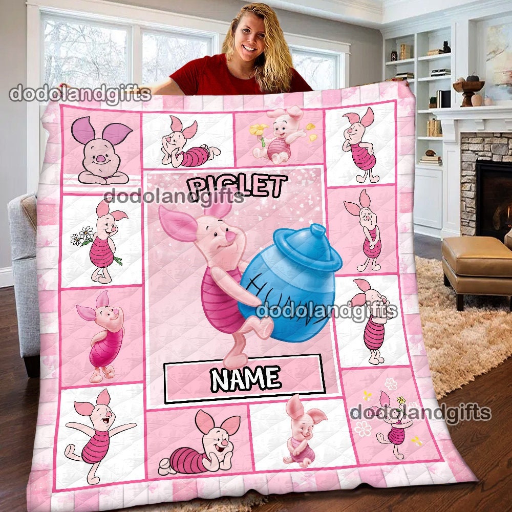 personalized winnie pooh piglet gifts for kids blanket v9cxa