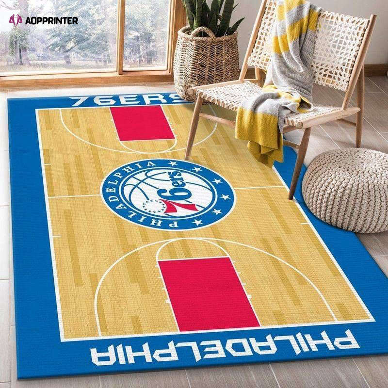 philadelphia 76ers rug living room floor decor fan gifts 21