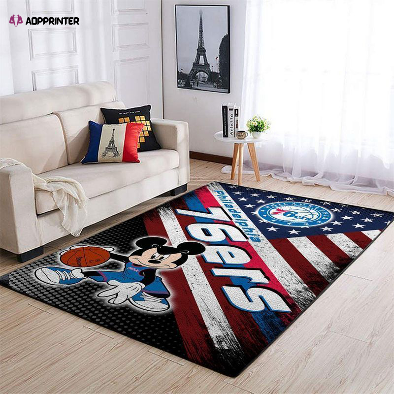 philadelphia 76ers rug living room floor decor fan gifts 29