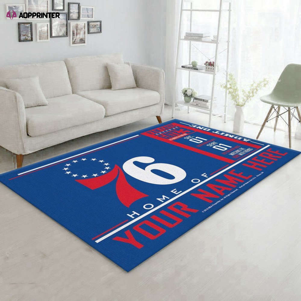 philadelphia 76ers rug living room floor decor fan gifts 9