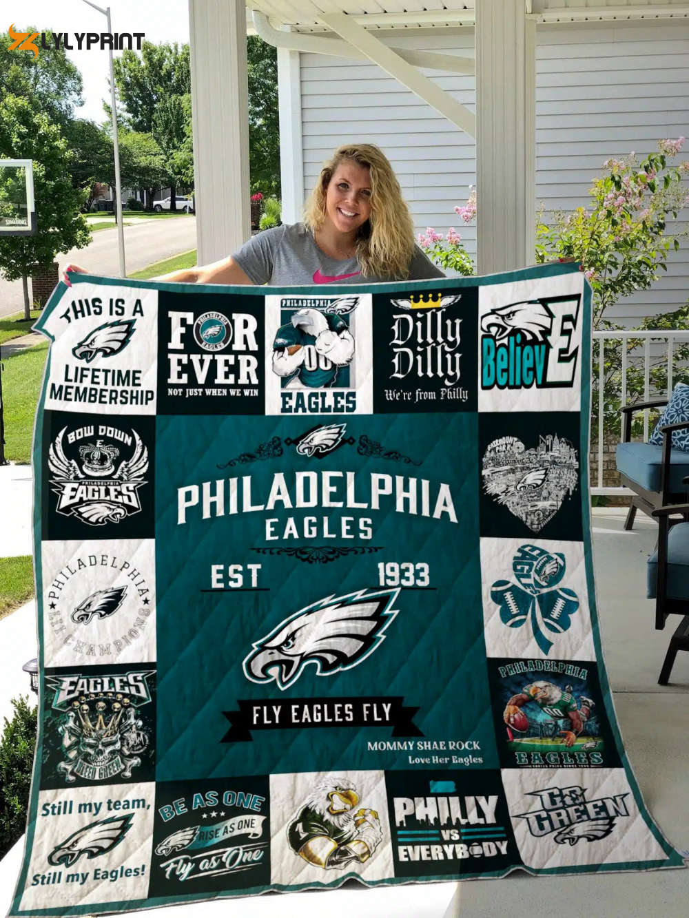 philadelphia eagles 1 quilt blanket for fans home decor gift