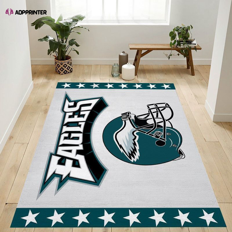 philadelphia eagles helmet rug living room floor decor fan gifts 3