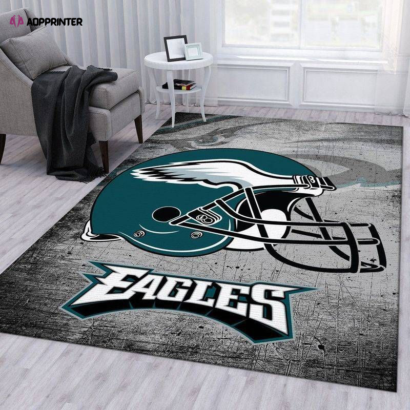 philadelphia eagles helmet rug living room floor decor fan gifts 6