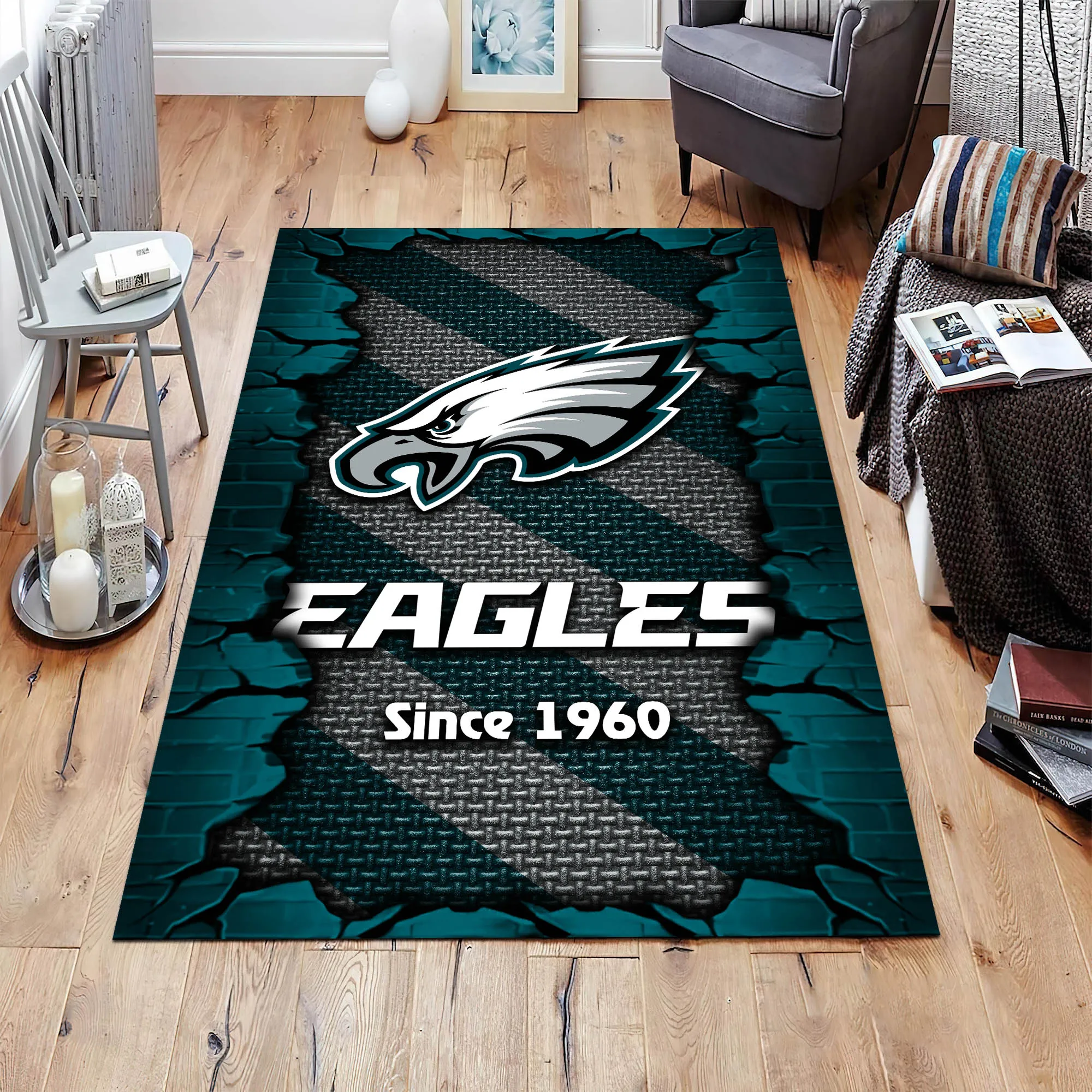 philadelphia eagles living room rug football team living room rug football fan gifts ehivm 54132 yxg1d