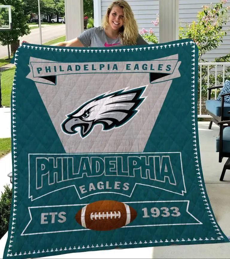 philadelphia eagles logo premium quilt livsn
