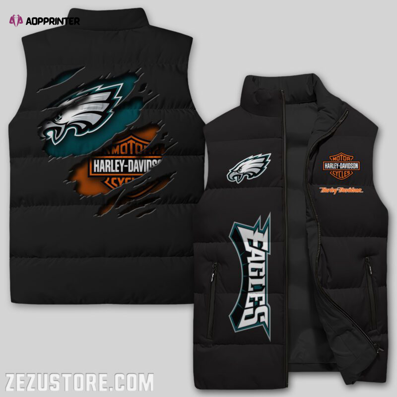 philadelphia eagles nfl sleeveless puffer jacket custom for fans gifts 21