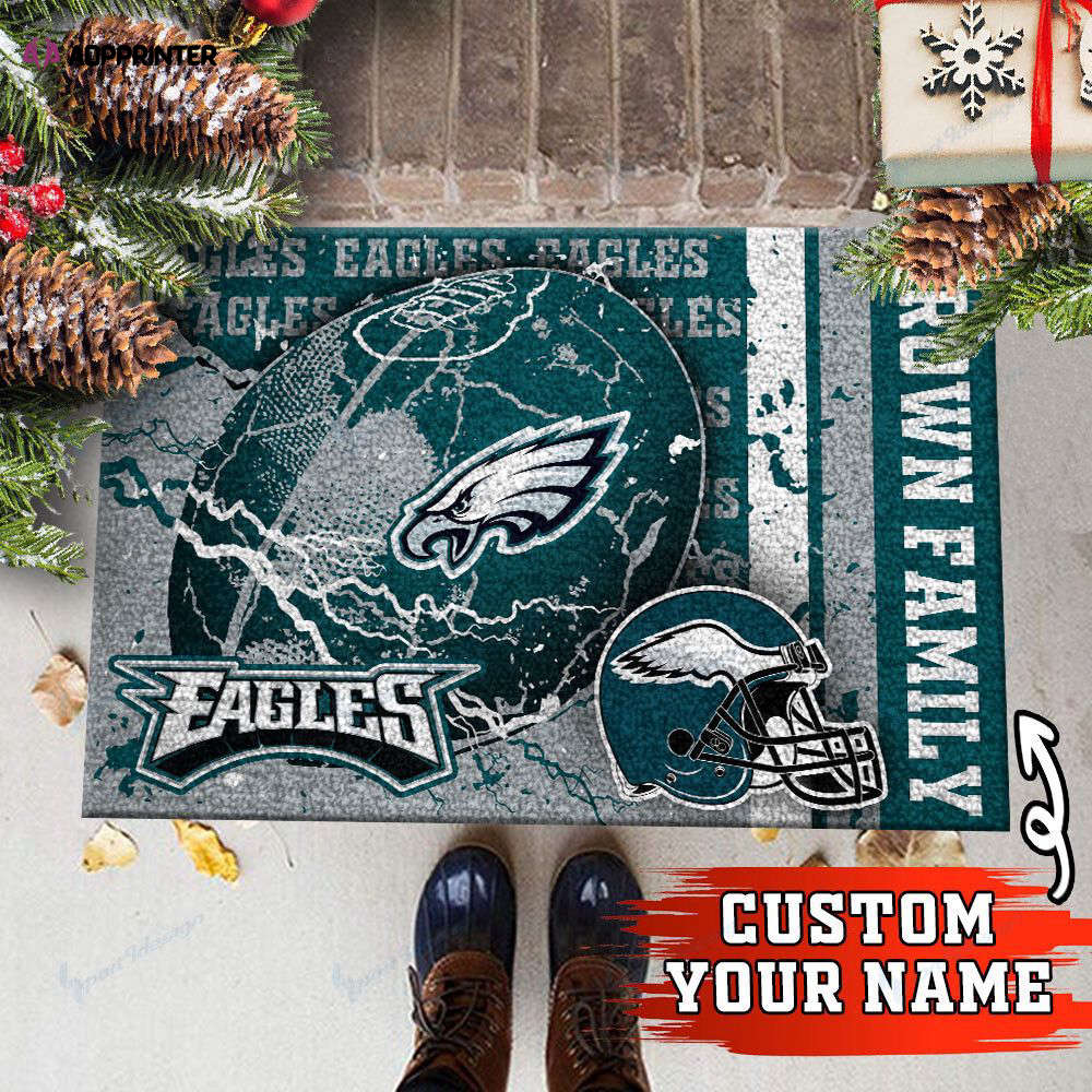 philadelphia eagles personalized doormat gift for home decor