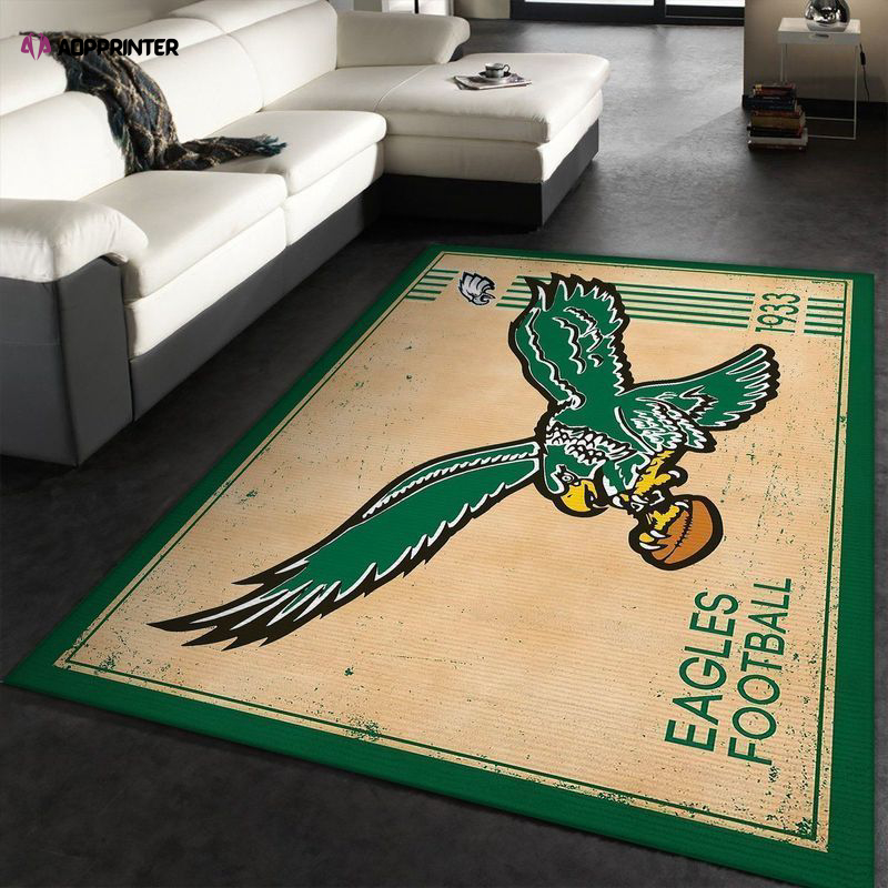 philadelphia eagles rug living room floor decor fan gifts 26