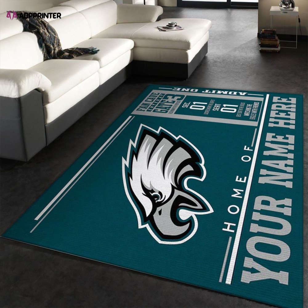 philadelphia eagles rug living room floor decor fan gifts 9