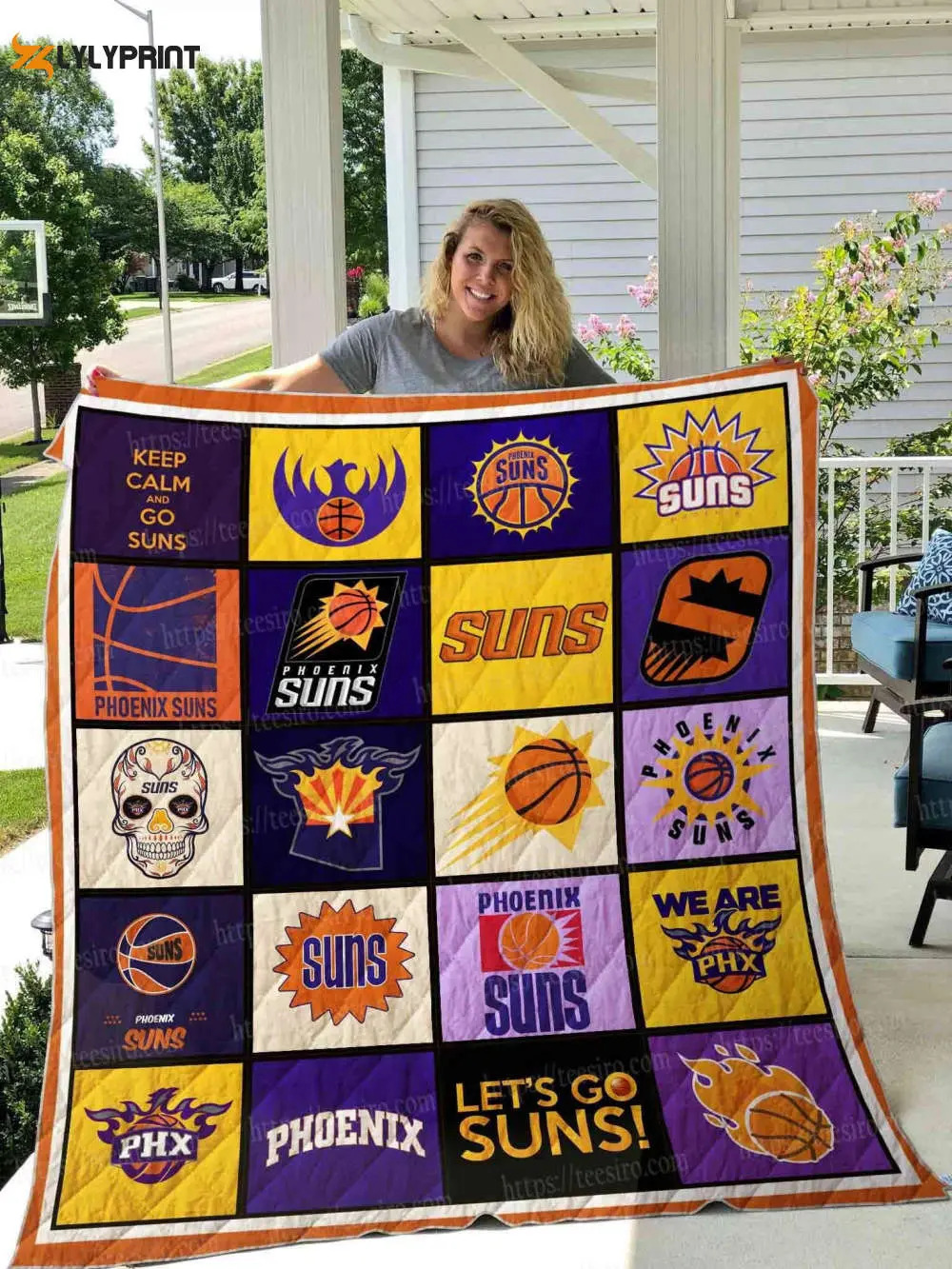 phoenix suns quilt blanket for fans home decor gift 1