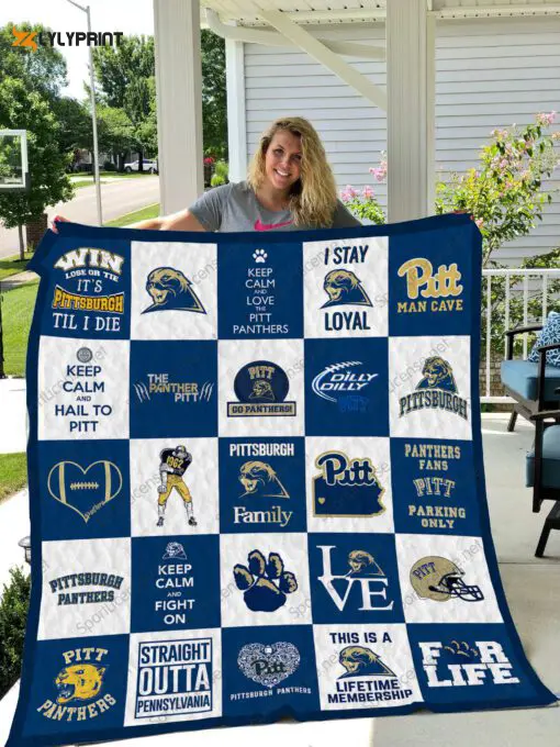 pittsburgh panthers 2 quilt blanket for fans home decor gift