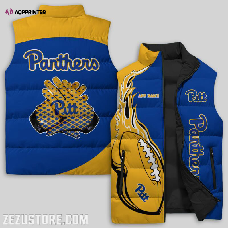 pittsburgh panthers ncaa sleeveless puffer jacket custom for fans gifts