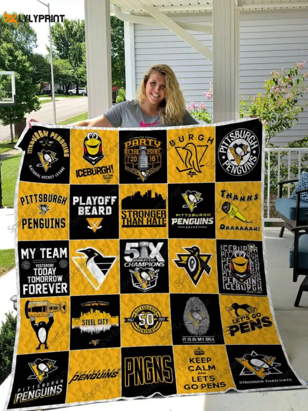 pittsburgh penguins 1 quilt blanket for fans home decor gift