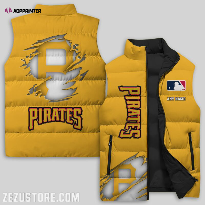 pittsburgh pirates mlb sleeveless puffer jacket custom for fans spj1783