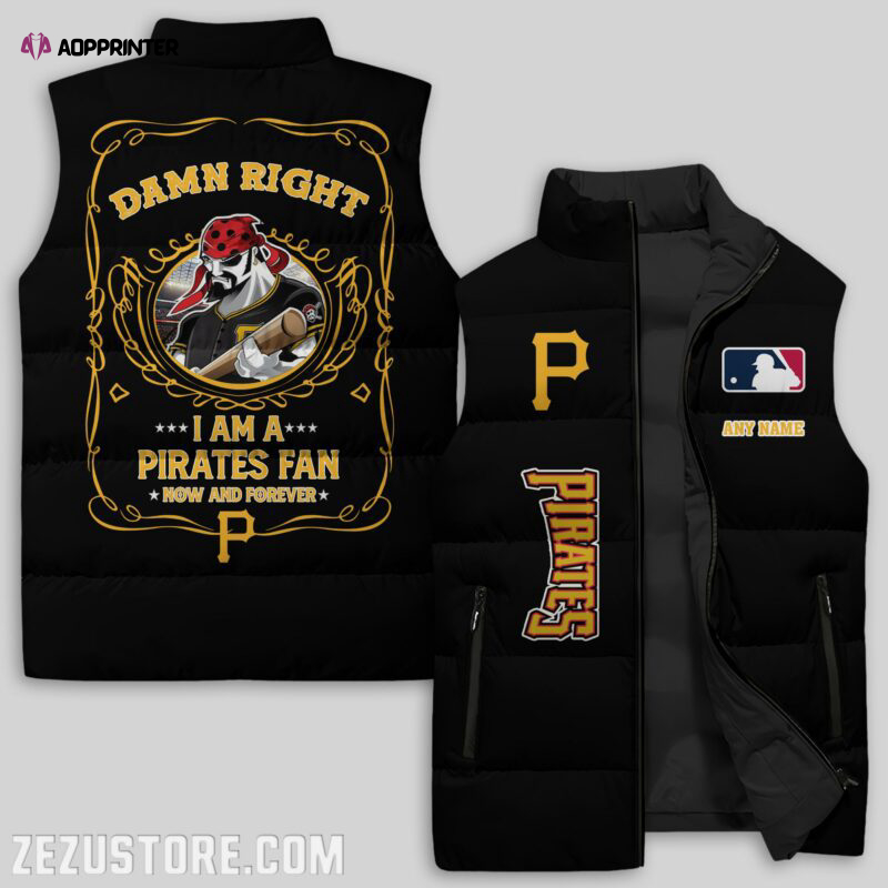 pittsburgh pirates mlb sleeveless puffer jacket custom for fans spj1811