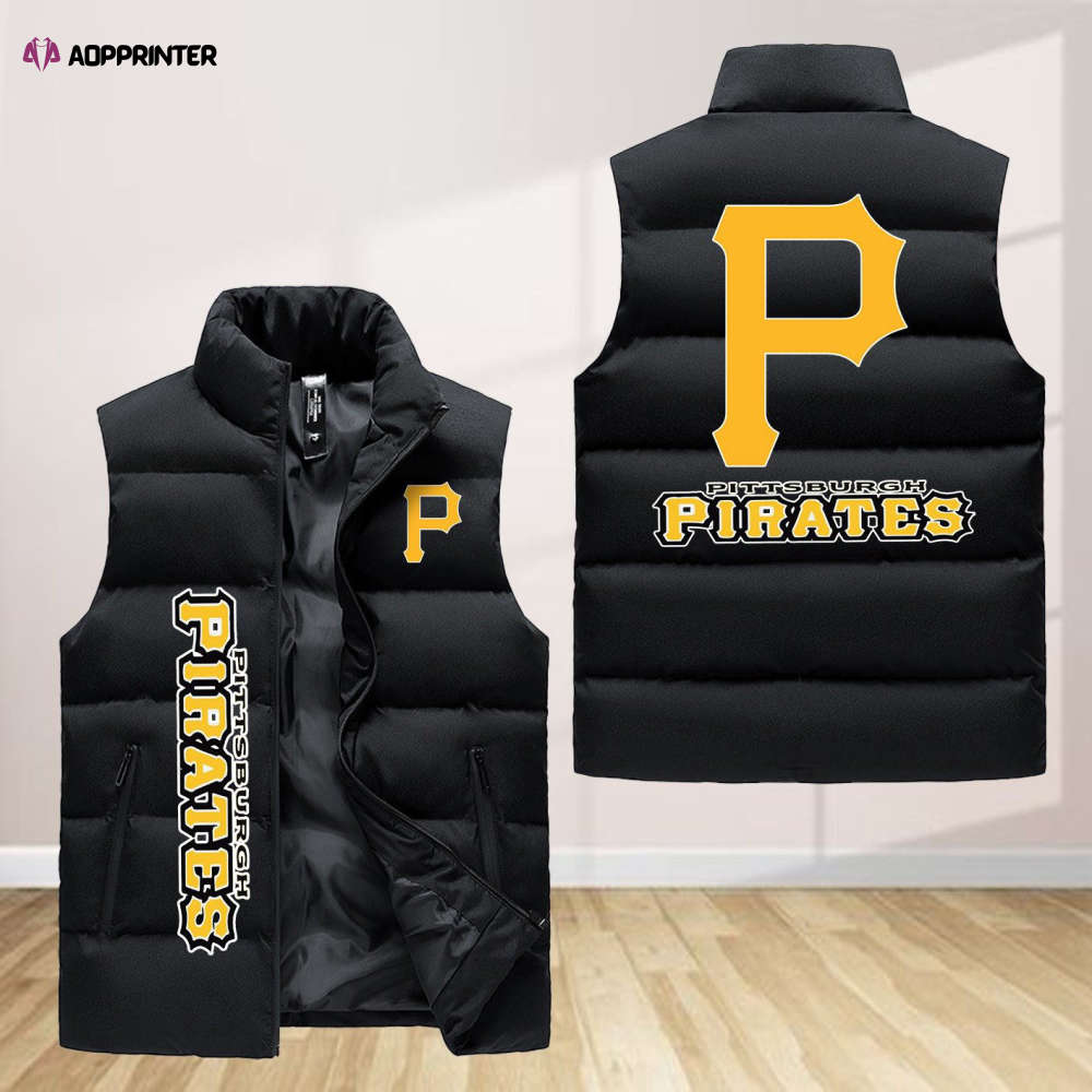 pittsburgh pirates sleeveless puffer jacket custom for fans spj0393