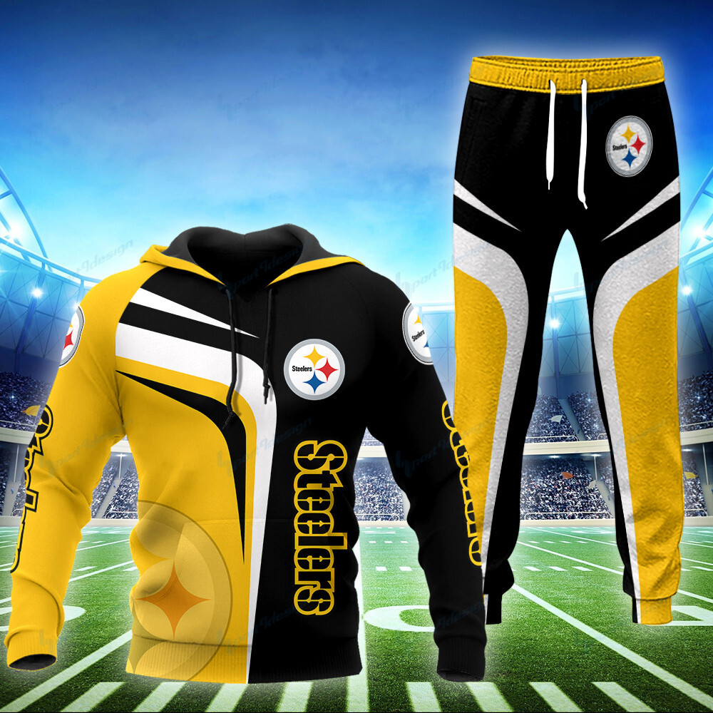 pittsburgh steelers hoodie and jogger set bg849 fk33b