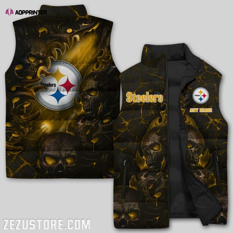 pittsburgh steelers nfl sleeveless puffer jacket custom for fans spj1647