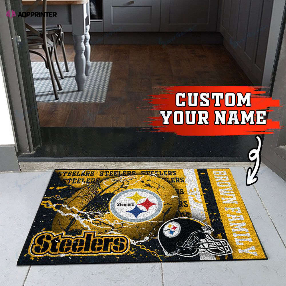 pittsburgh steelers personalized doormat gift for home decor