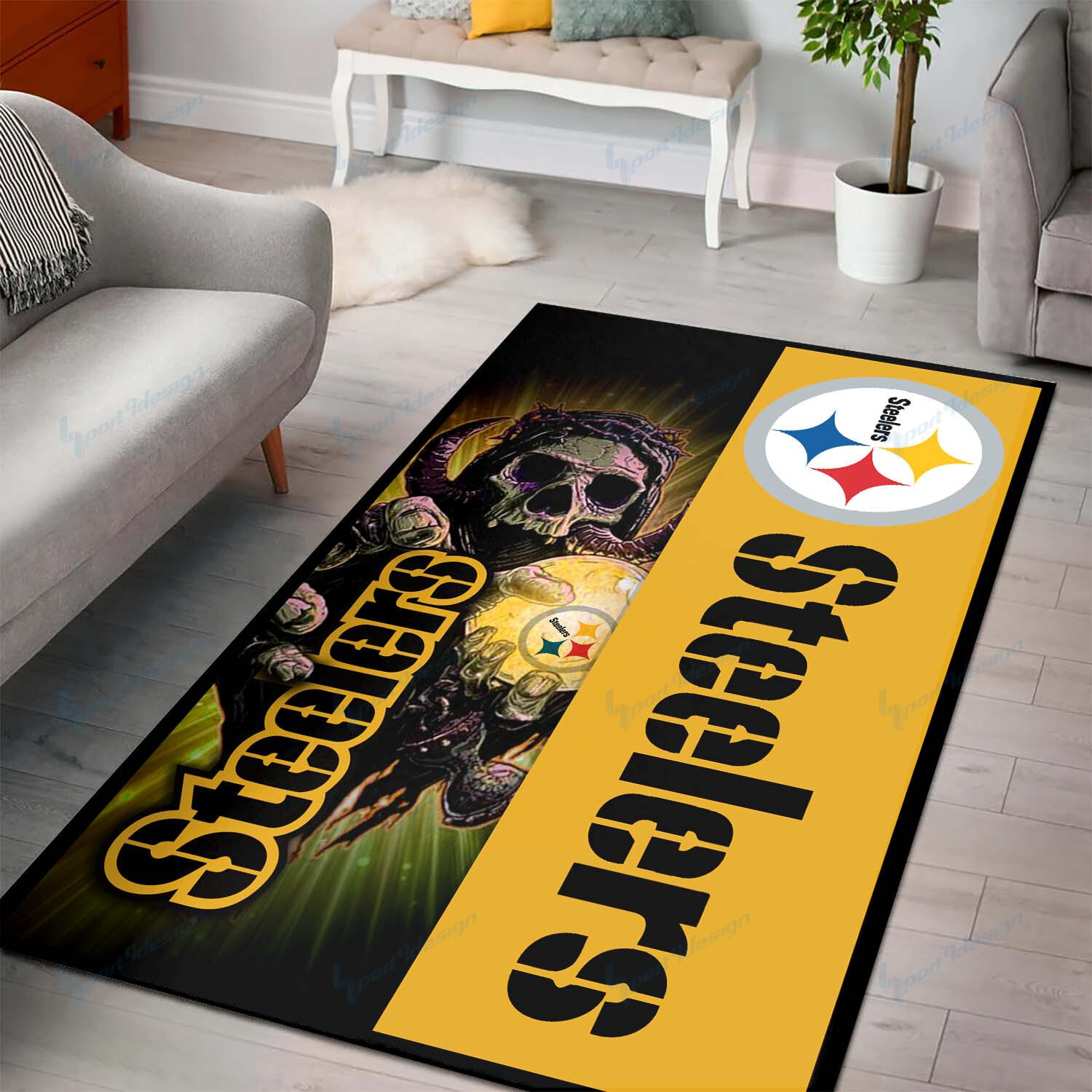 pittsburgh steelers premium rectangle rug 12 6ak2k