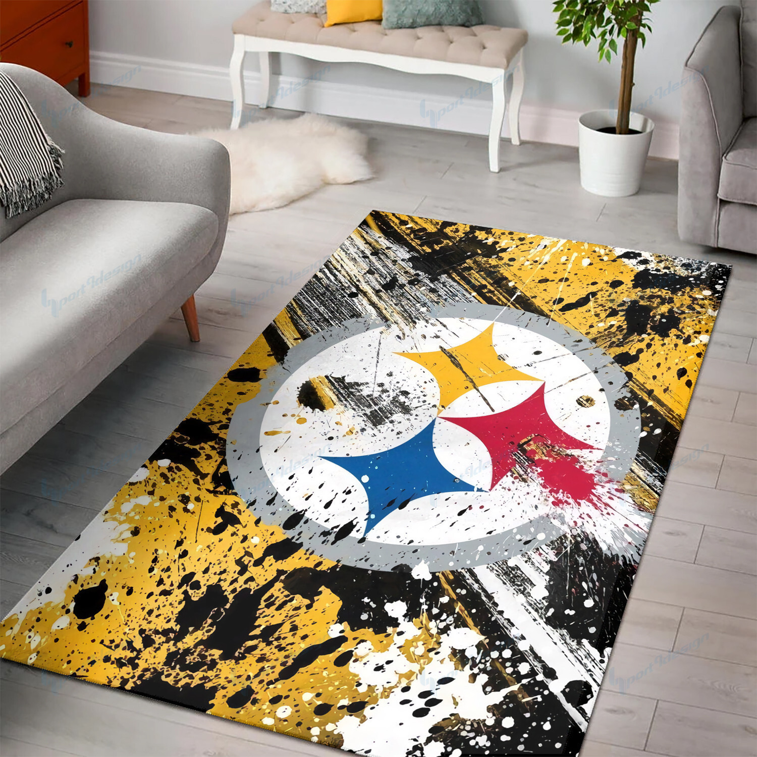 pittsburgh steelers premium rectangle rug 4 hmoo8