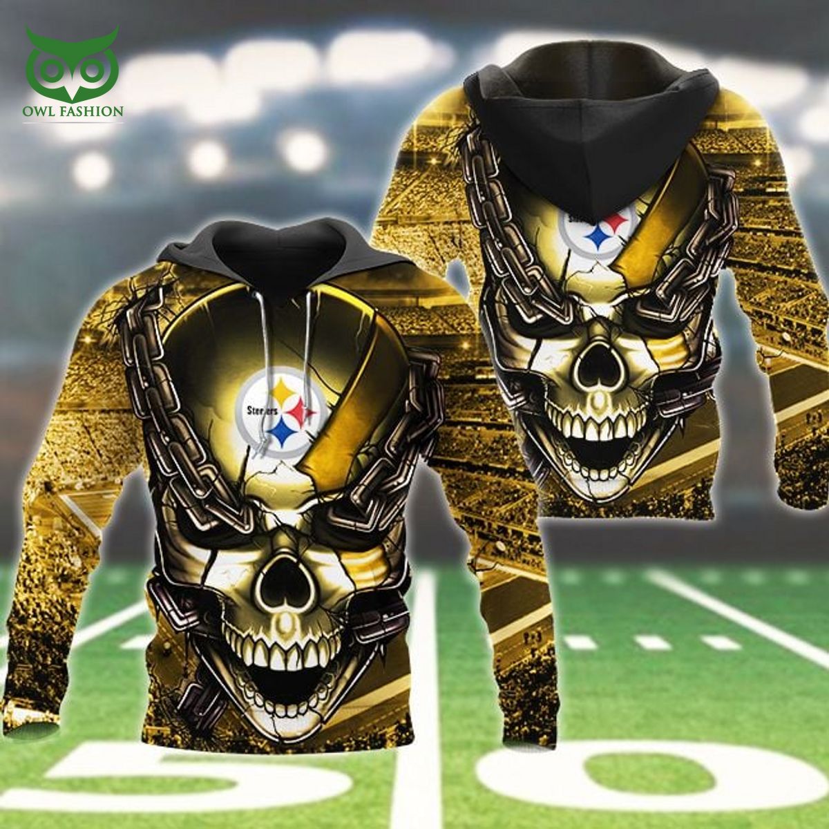 pittsburgh steelers skull nfl football league champions 3d hoodie 1 lCbd3