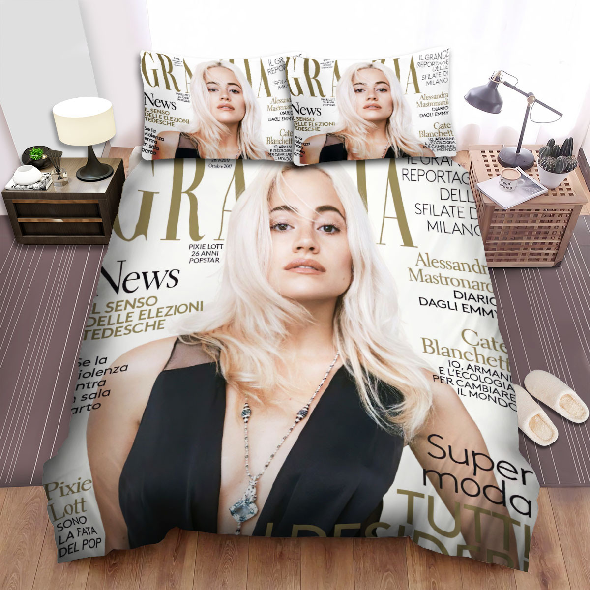 pixie lott grazia magazine cover bed sheets spread comforter duvet cover bedding sets jc0kd