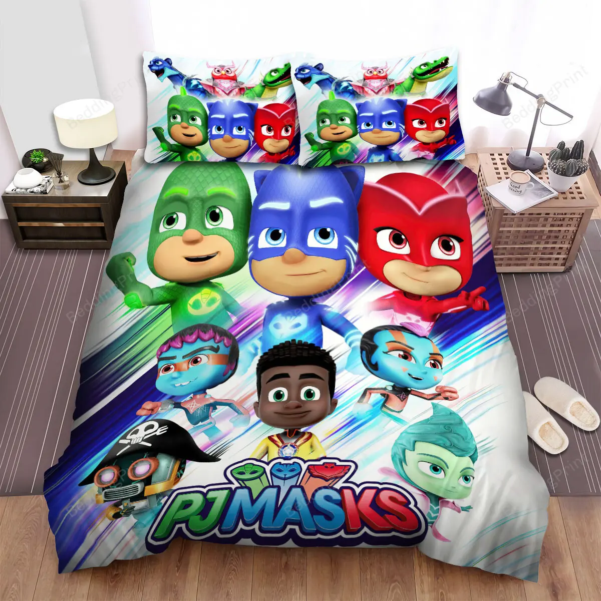 pj masks main characters poster bed sheets spread duvet cover bedding sets 4p7a4