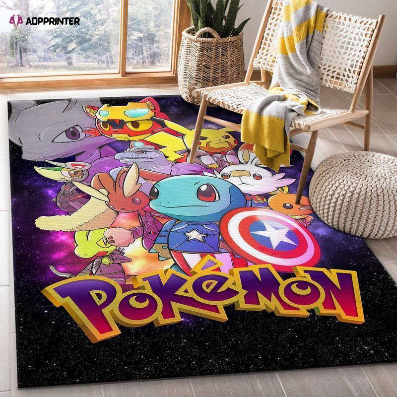 pokemon avengers anime 1 rug living room floor decor fan gifts