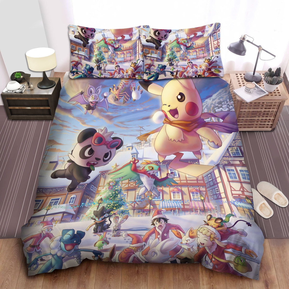 pokemon christmas time of pokemons duvet cover bedroom sets comfortable bedding sets wmuvt