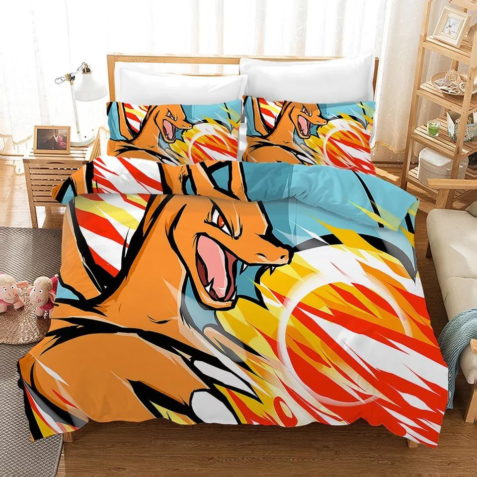 pokemon pikachu charizard duvet cover bedroom sets comfortable bedding sets qh9k0