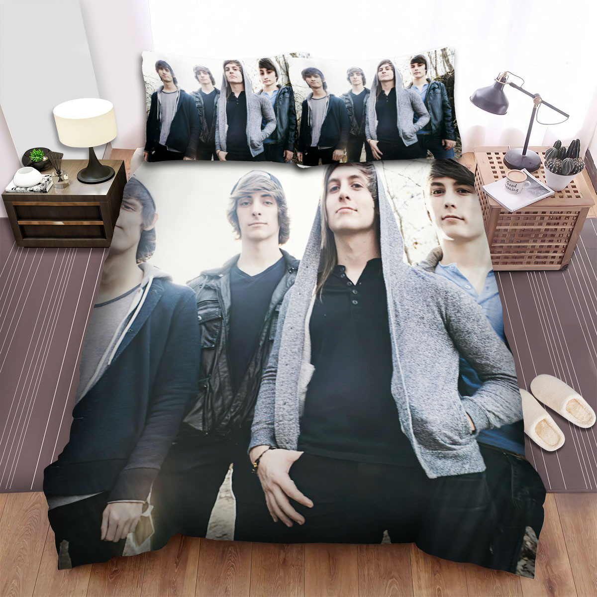 polyphia the band posting in the forest bed sheets spread comforter duvet cover bedding sets oqbhy