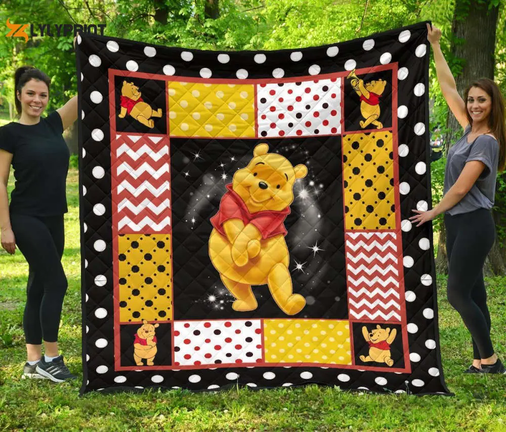 pooh quilt blanket winnie the pooh gift for fan quilt blanket