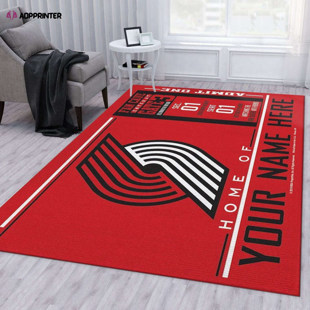 portland trail blazers rug living room floor decor fan gifts 18