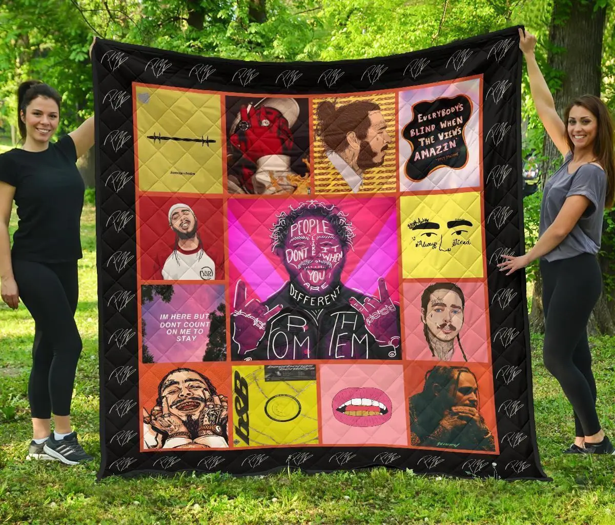 post malone quilt blanket amazing gift for music fan q2vmb