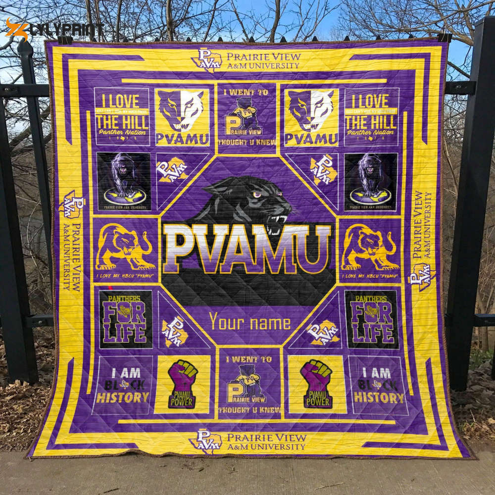 prairie view a m panthers quilt blanket for fans home decor gift 1 1