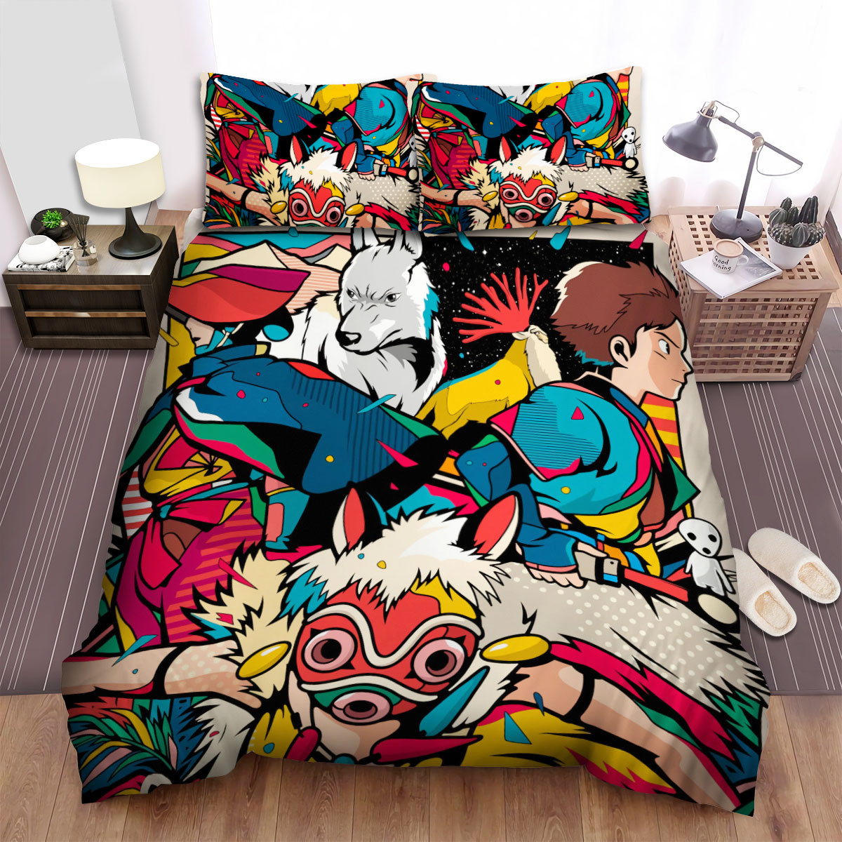 princess mononoke art design duvet cover bedroom sets comfortable bedding sets gifjs