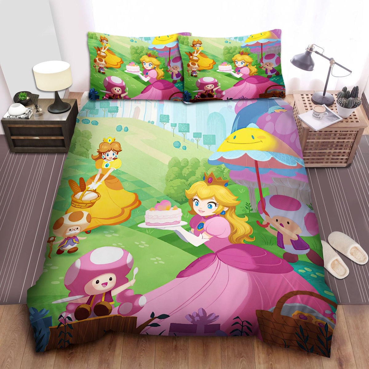 princess peach daisy super mario bedding sets duvet cover comforter bed sheets vltn2