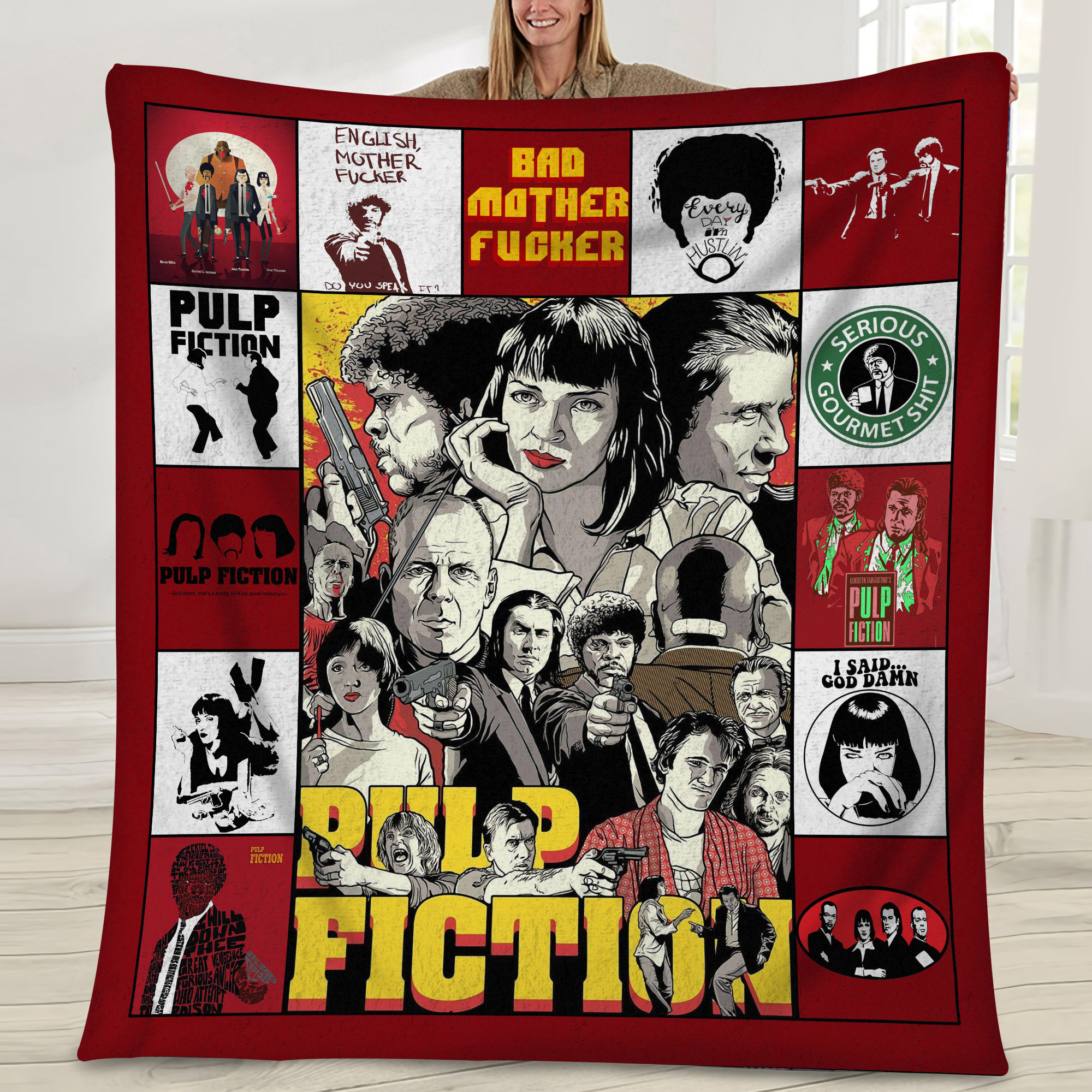 pulp fiction classic movie blanket umhdn