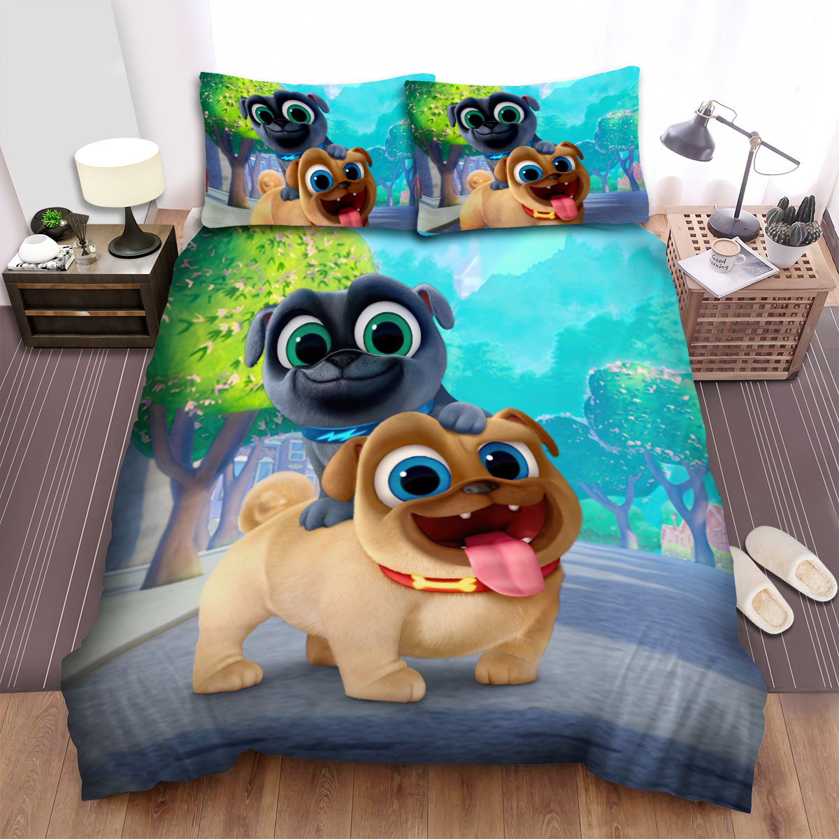 puppy dog pals poster bedding sets duvet cover bed sheets spread mg2u6