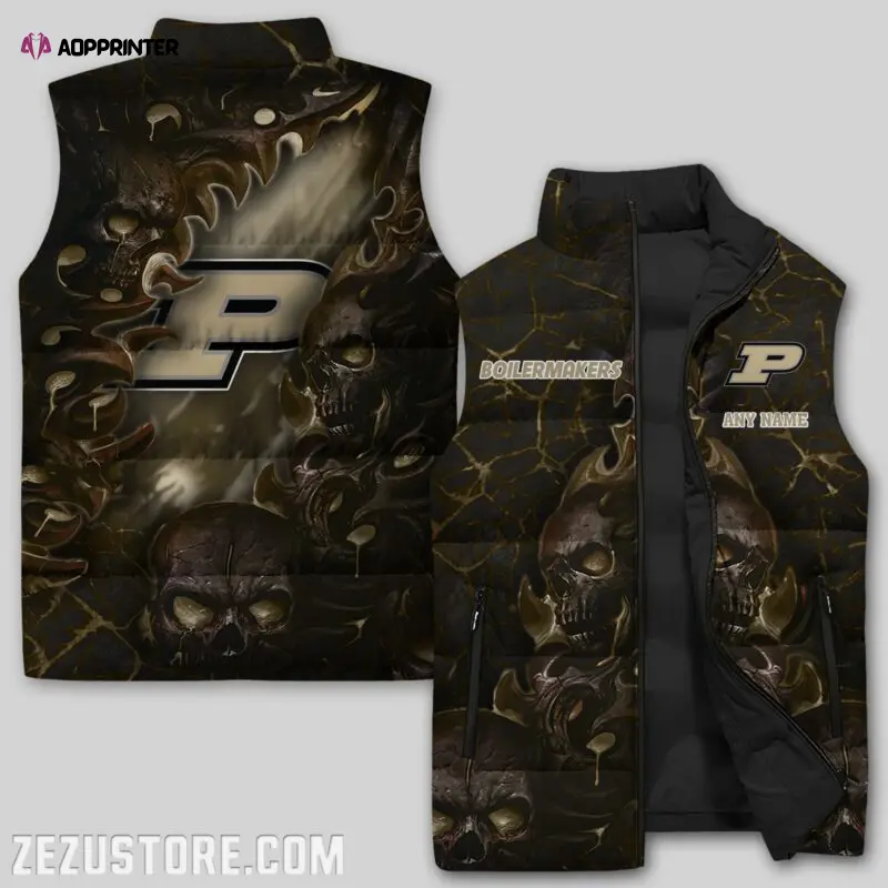 purdue boilermakers ncaa sleeveless puffer jacket custom for fans gifts 3