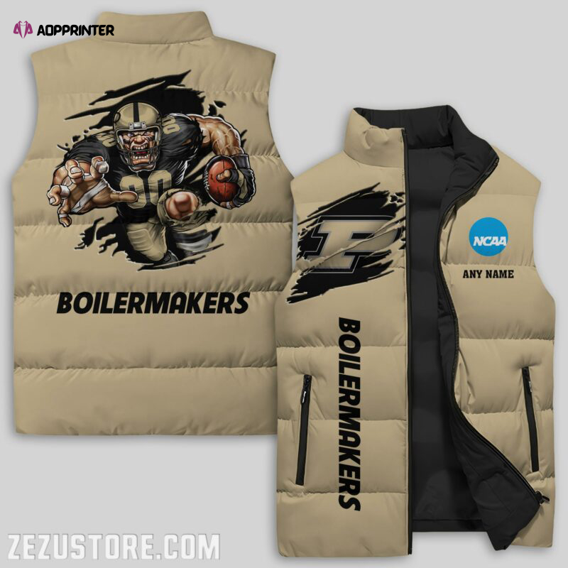 purdue boilermakers sleeveless puffer jacket custom for fans gifts