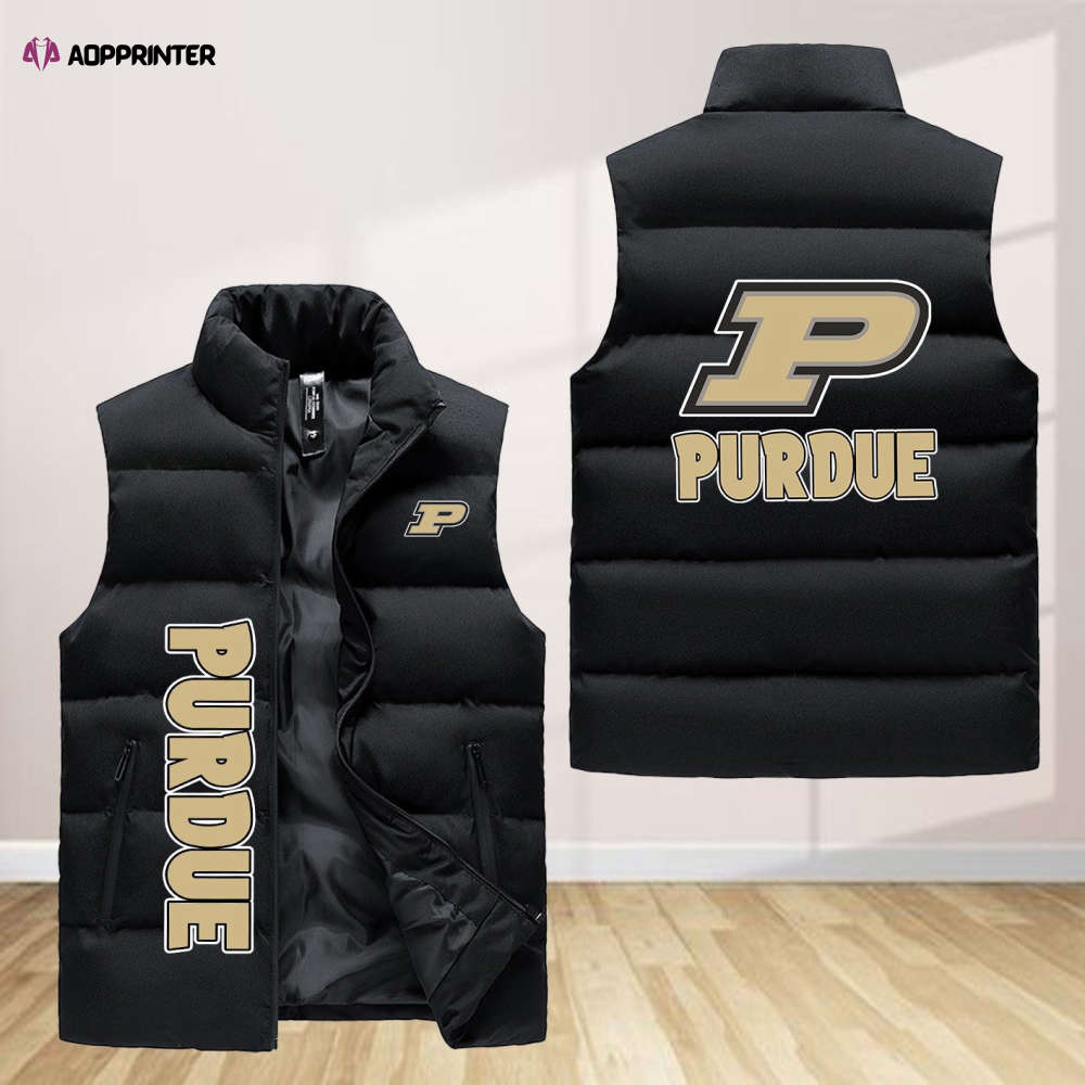 purdue boilermakers sleeveless puffer jacket custom for fans spj0468