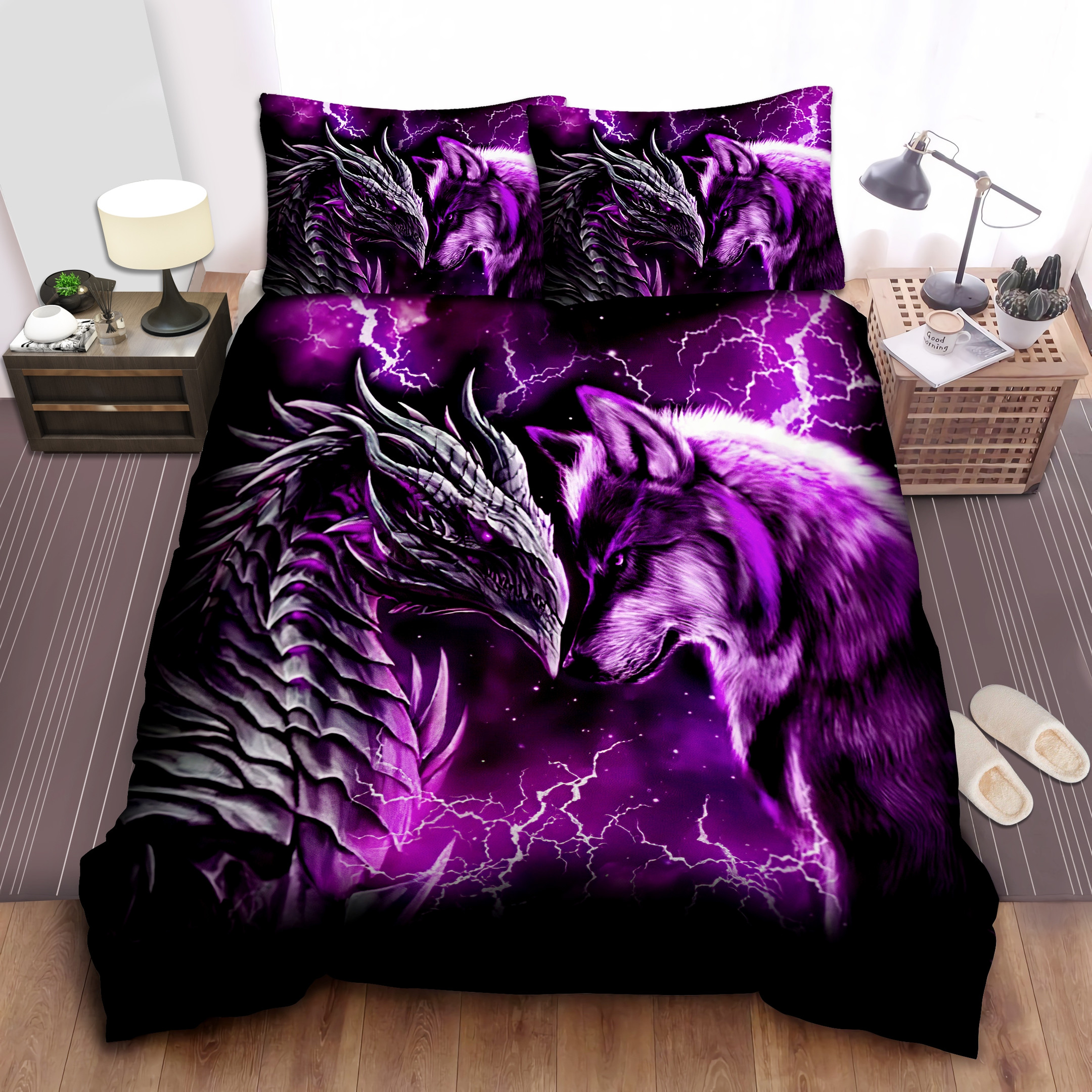 purple dragon wolf duvet cover bedroom sets comfortable bedding sets c43w4